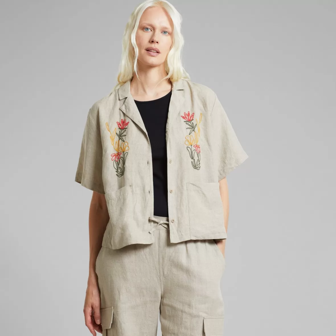 Shirts & Blouses | DEDICATED Shirt Valje Linen Emb Ecru