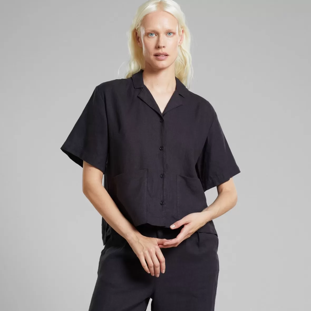 Shirts & Blouses | DEDICATED Shirt Valje Linen Phantom Black