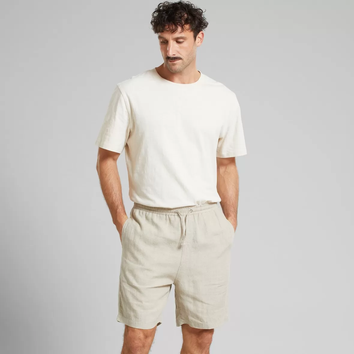 Shorts | DEDICATED Shorts Vejle Linen Ecru