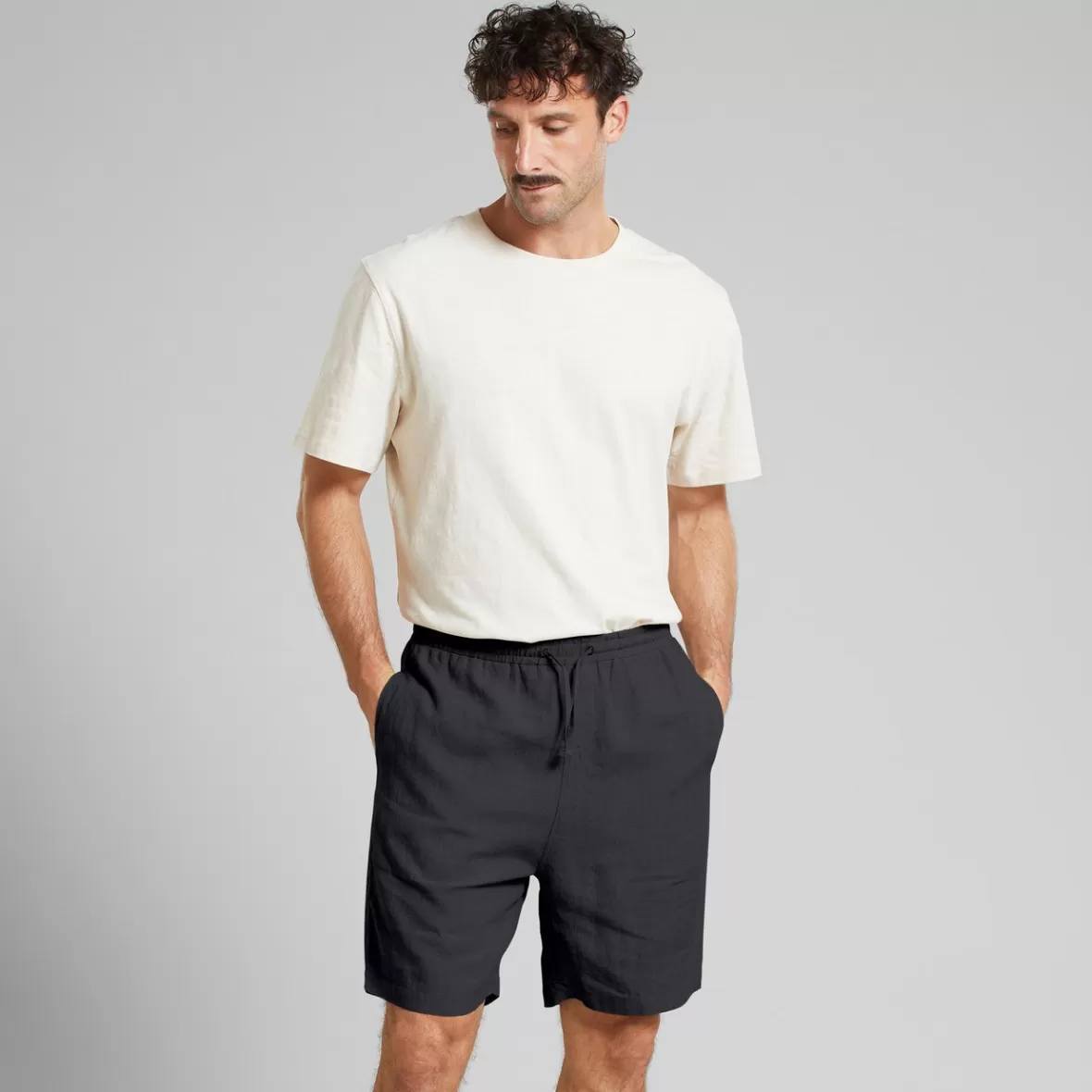 Shorts | DEDICATED Shorts Vejle Linen Phantom Black