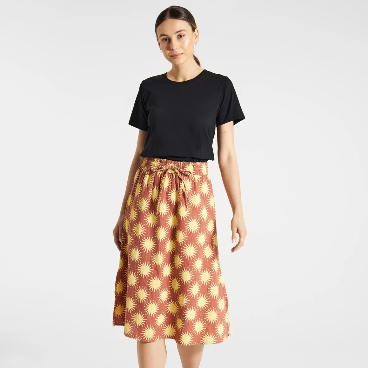 Skirts | DEDICATED Skirt Klippan Ditsy Sun Copper Brown