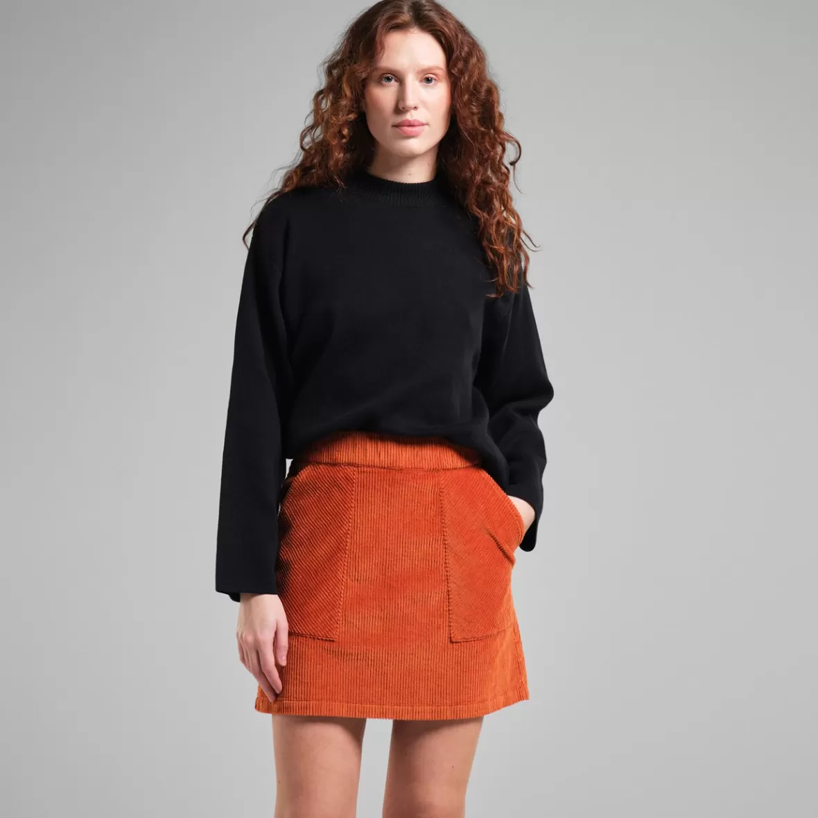 Skirts | DEDICATED Skirt Majorna Corduroy Cinnamon Orange