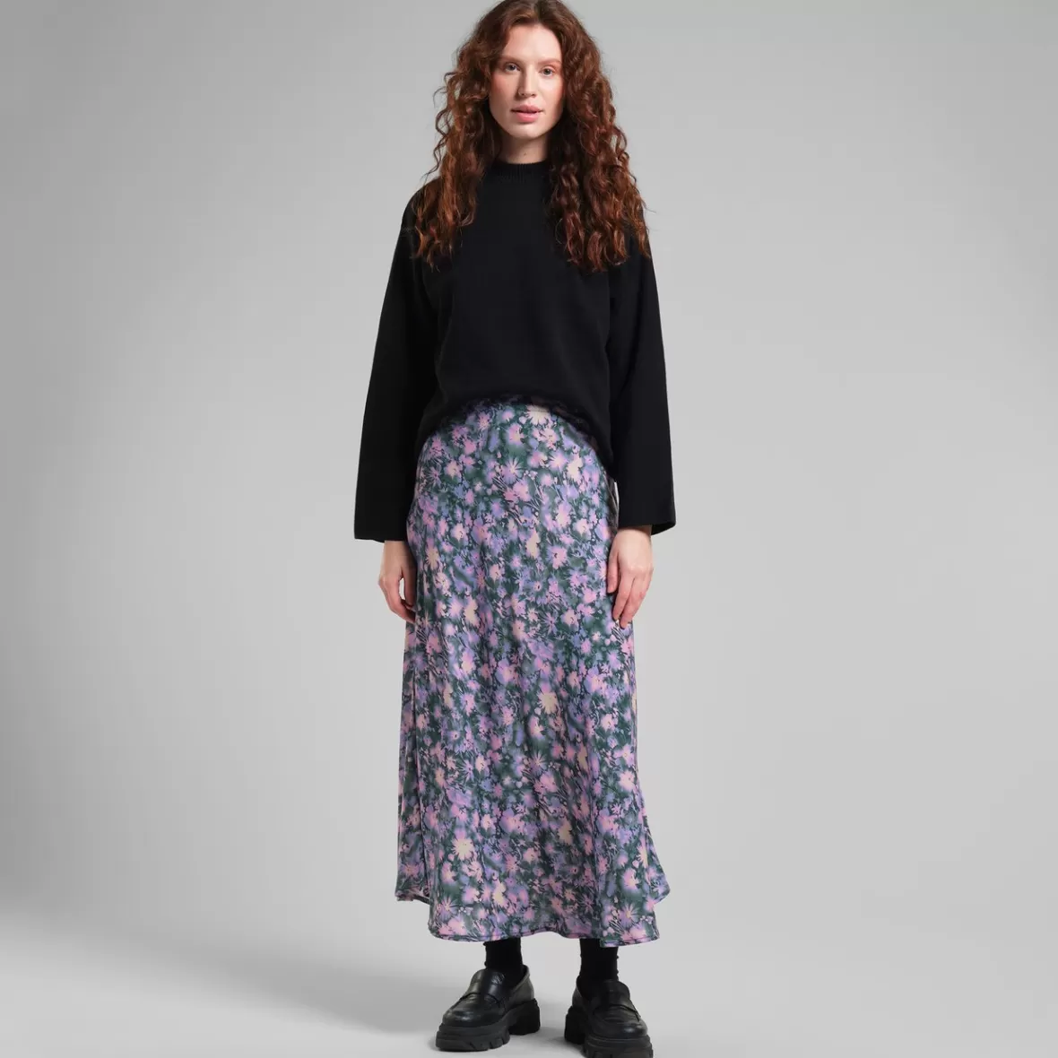 Skirts | DEDICATED Skirt Mellby Blurred Flowers Purple