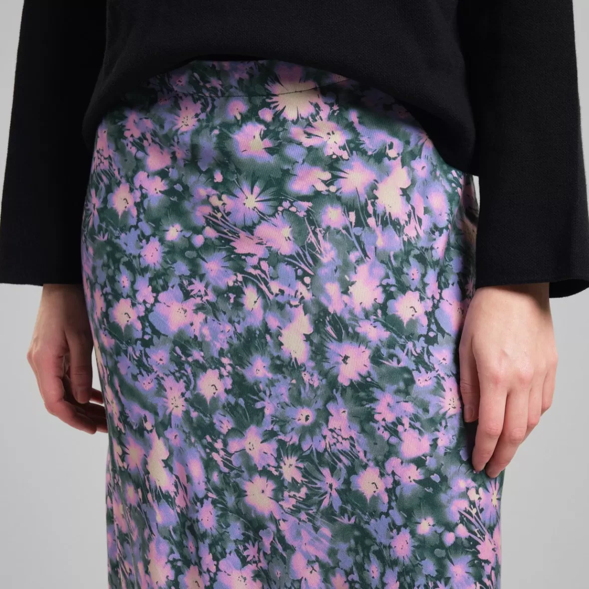 Skirts | DEDICATED Skirt Mellby Blurred Flowers Purple