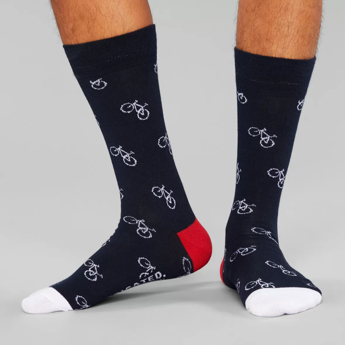 Socks | Socks | DEDICATED Socks Sigtuna Bike Pattern Navy