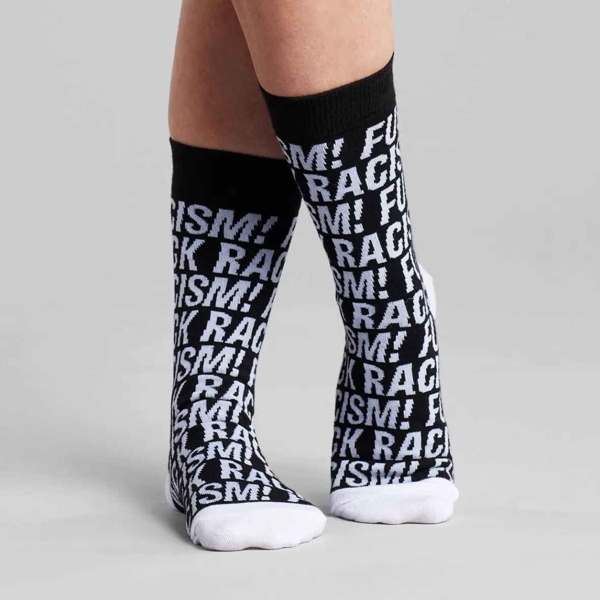 Socks | Socks | DEDICATED Socks Sigtuna Fuck Racism Pattern Black