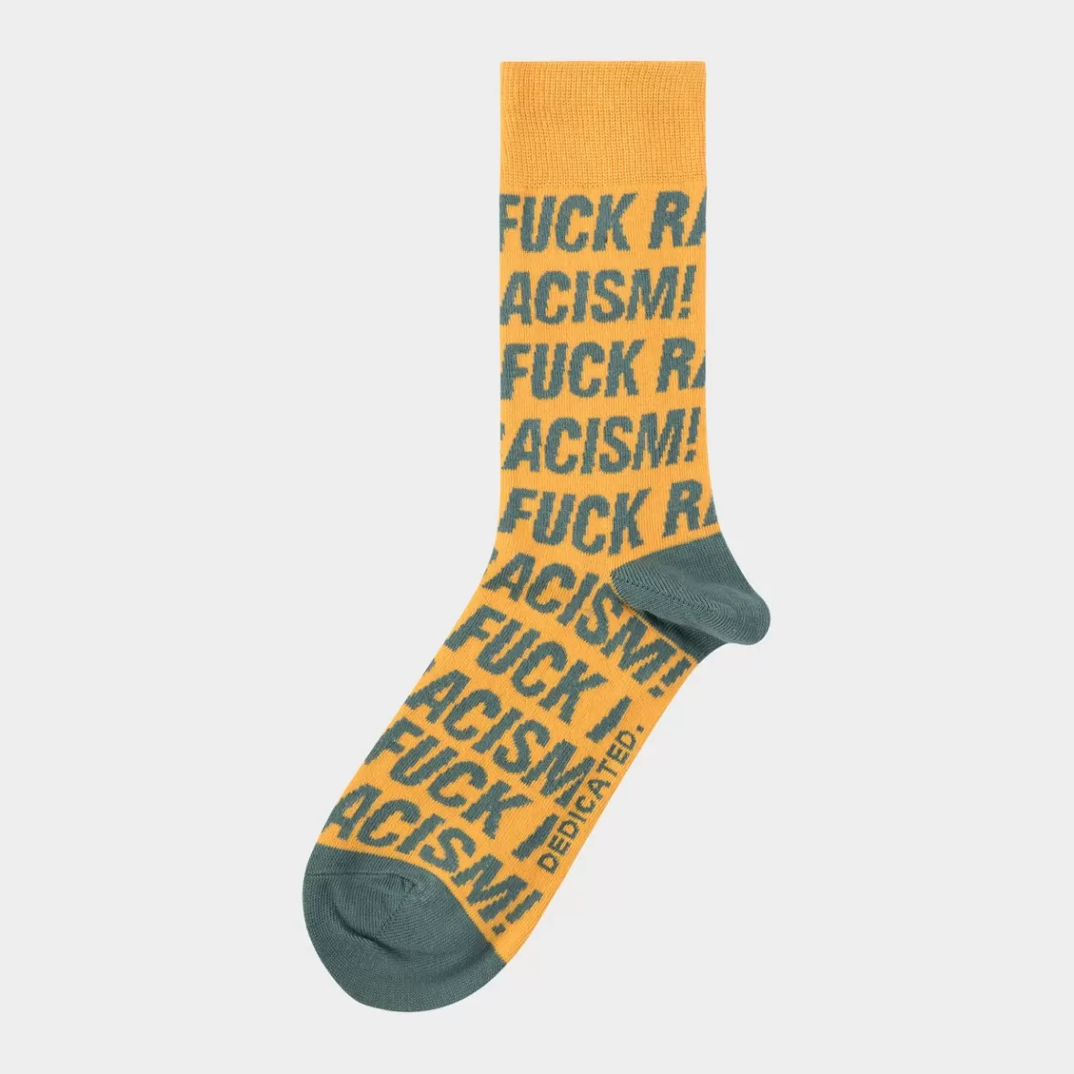 Socks | Socks | DEDICATED Socks Sigtuna Fuck Racism Pattern Honey Yellow