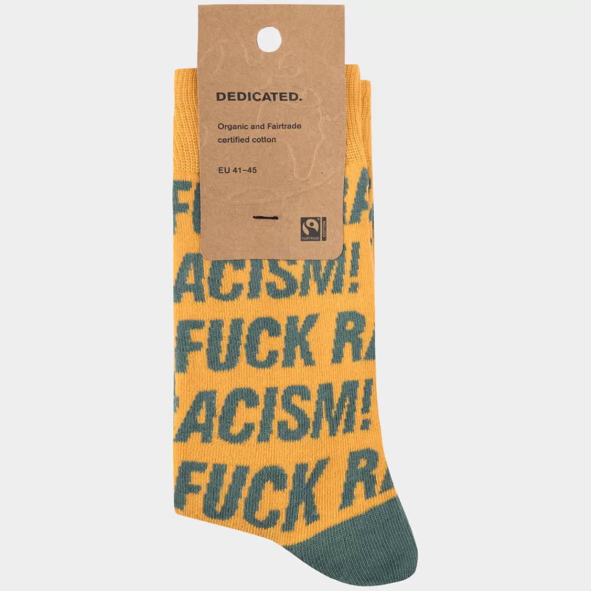 Socks | Socks | DEDICATED Socks Sigtuna Fuck Racism Pattern Honey Yellow