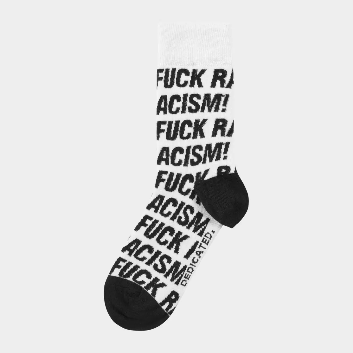 Socks | Socks | DEDICATED Socks Sigtuna Fuck Racism Pattern White