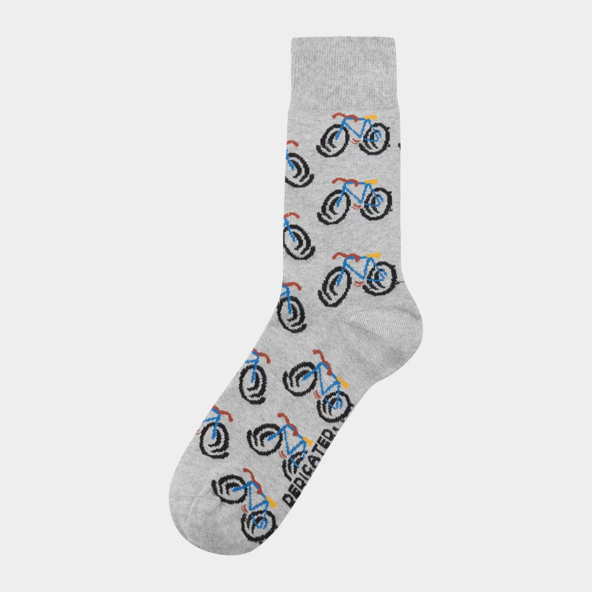 Socks | Socks | DEDICATED Socks Sigtuna Happy Bike AOP Grey Melange