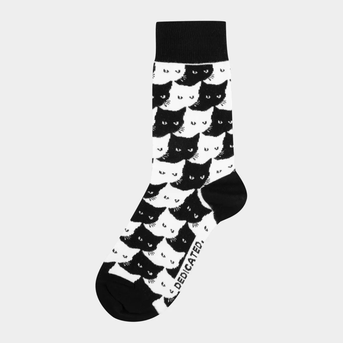 Socks | Socks | DEDICATED Socks Sigtuna Pepita Cats Black