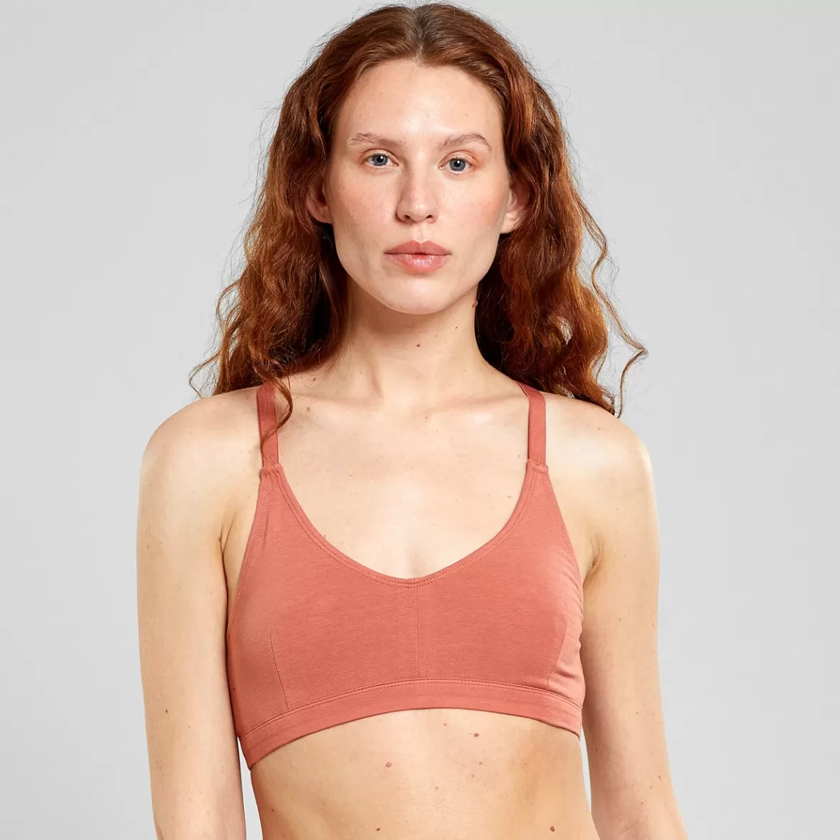 Basics | Underwear | DEDICATED Soft Bra Junsele Terracotta Red