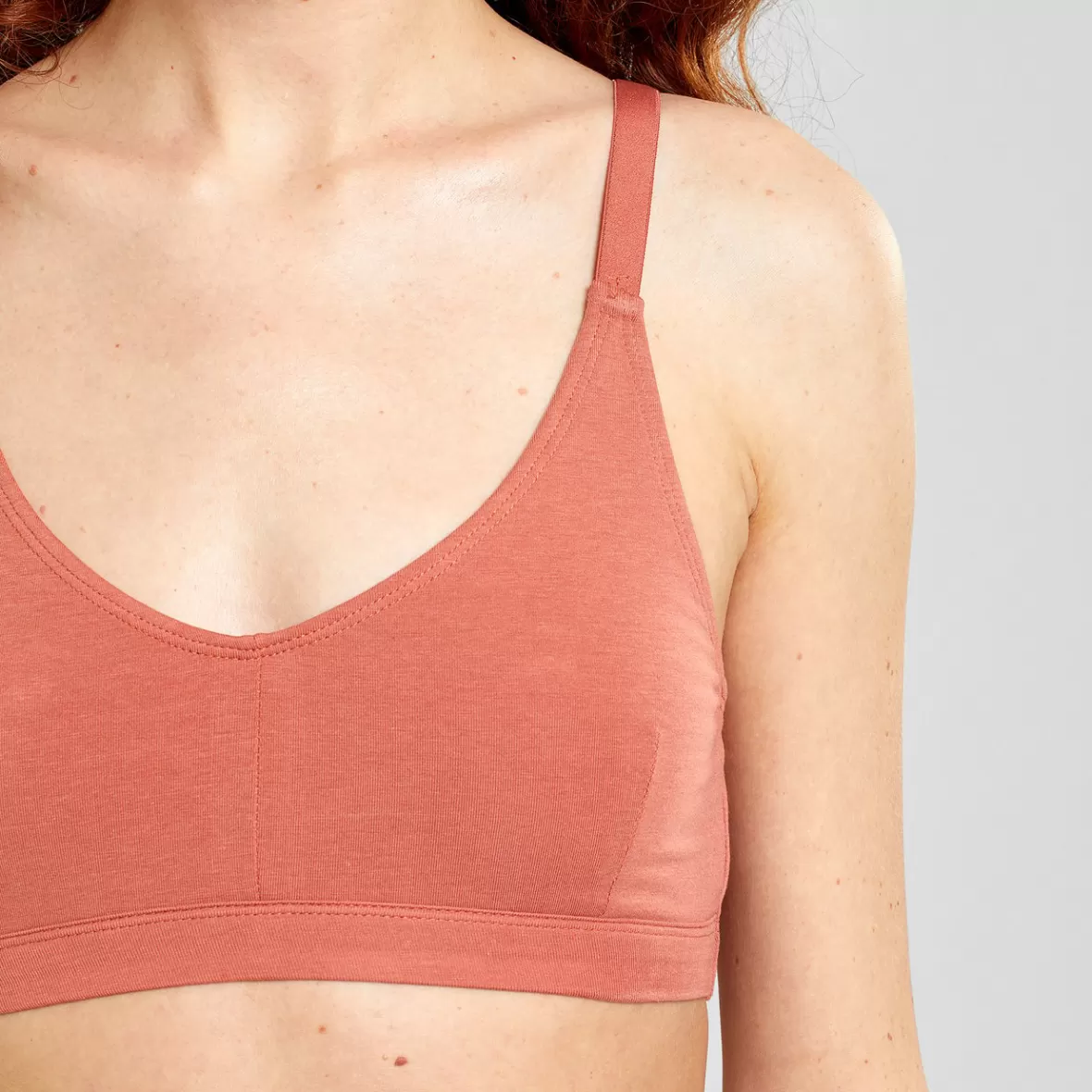 Basics | Underwear | DEDICATED Soft Bra Junsele Terracotta Red