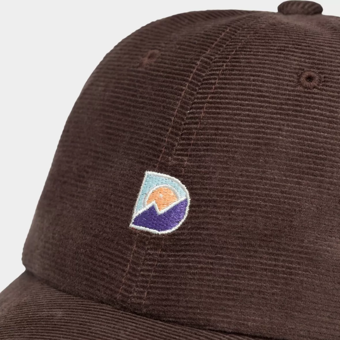 Caps | DEDICATED Soft Cap Slussen Corduroy Mountain Logo D Coffee Brown