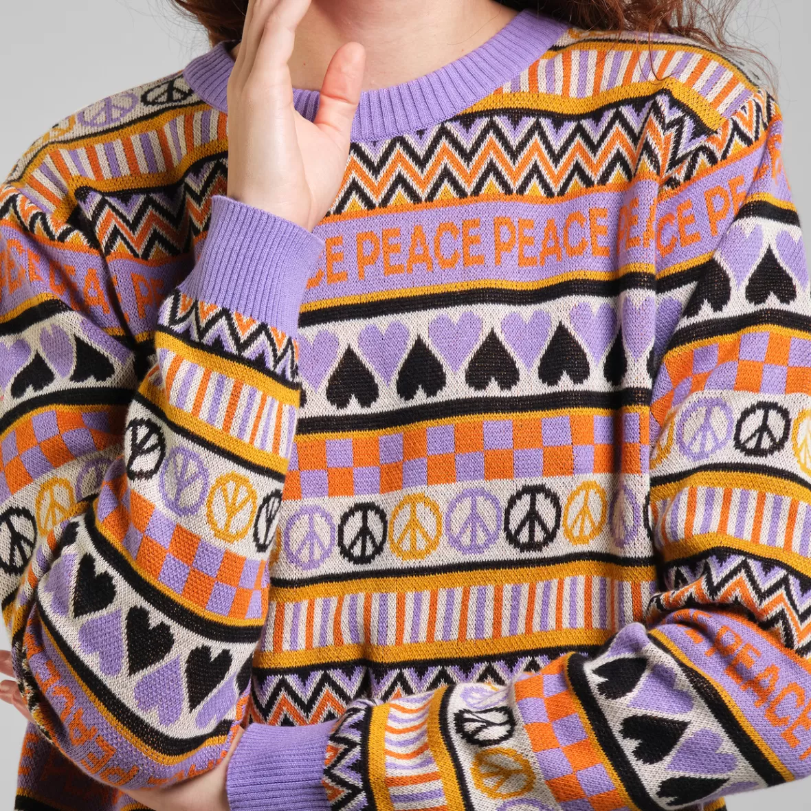 Knitwear | DEDICATED Sweater Arendal Peace Purple