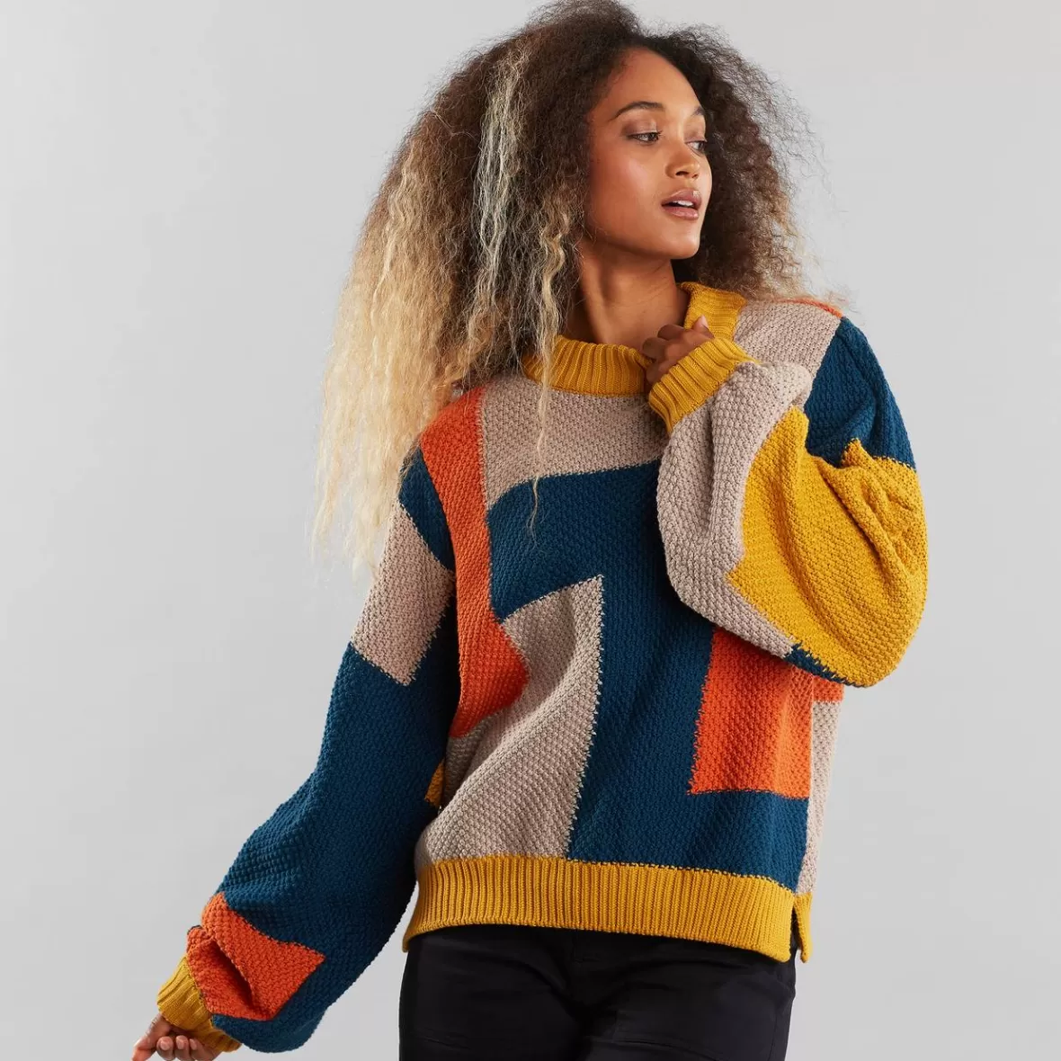 Knitwear | DEDICATED Sweater Knitted Rutbo Blocks Multi Color