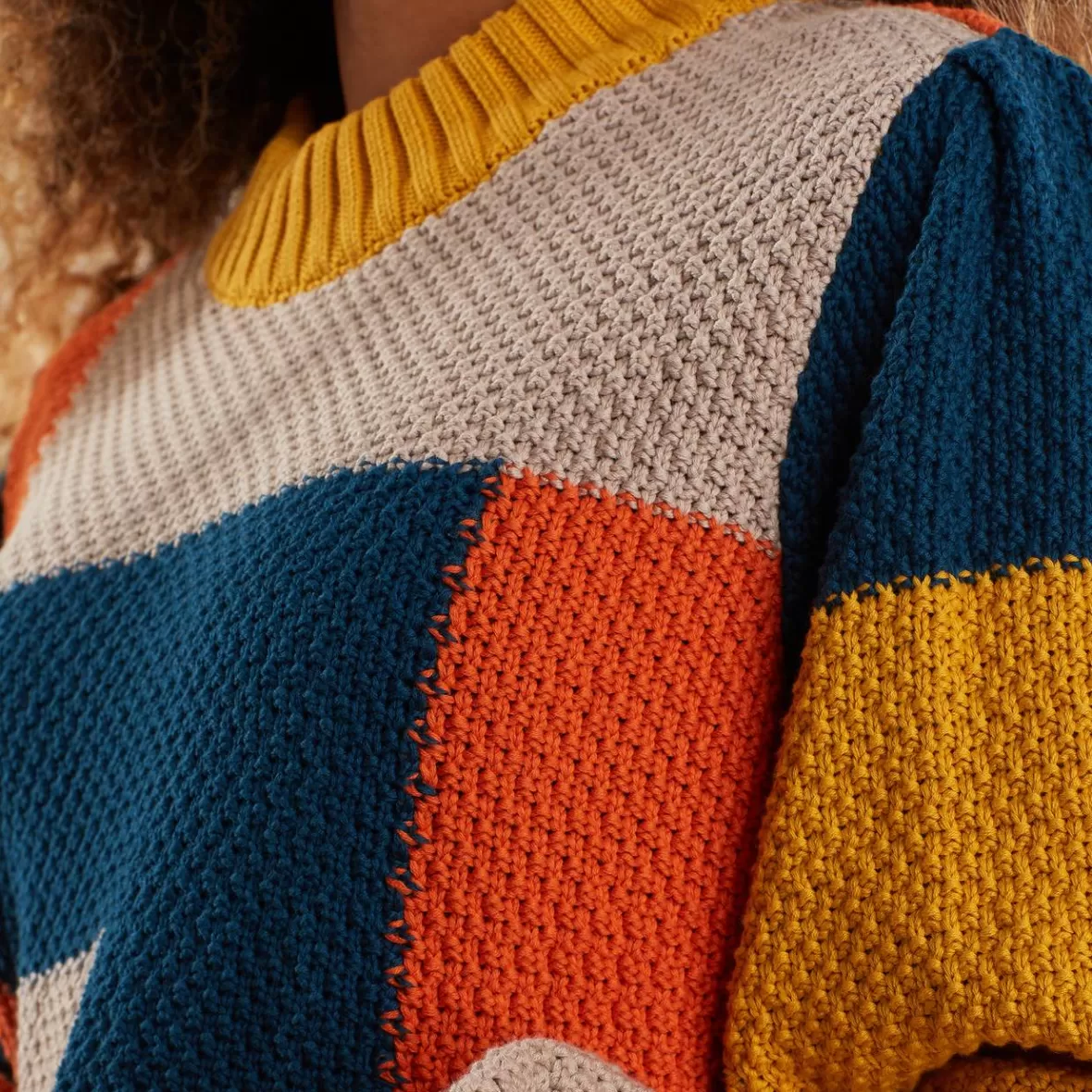 Knitwear | DEDICATED Sweater Knitted Rutbo Blocks Multi Color
