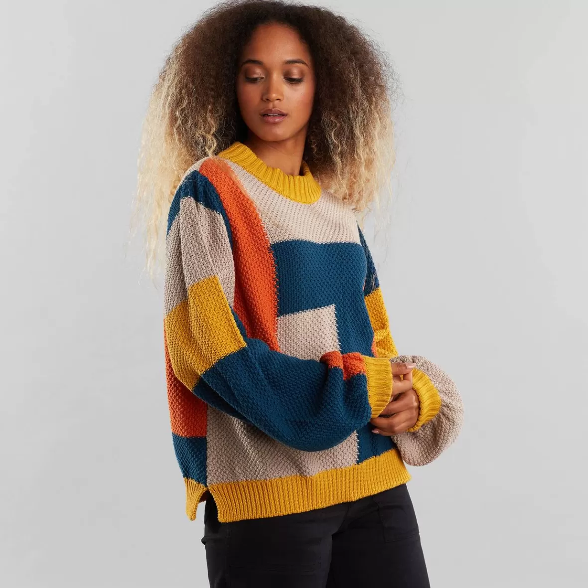 Knitwear | DEDICATED Sweater Knitted Rutbo Blocks Multi Color