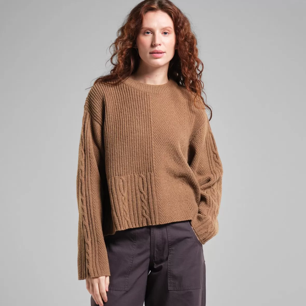 Knitwear | DEDICATED Sweater Limboda Camel Brown