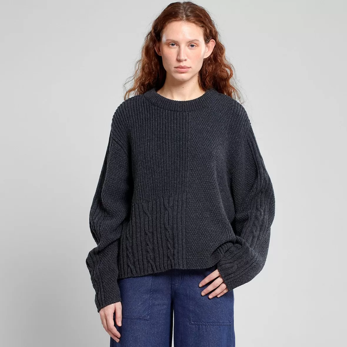 Knitwear | DEDICATED Sweater Limboda Dark Grey Melange