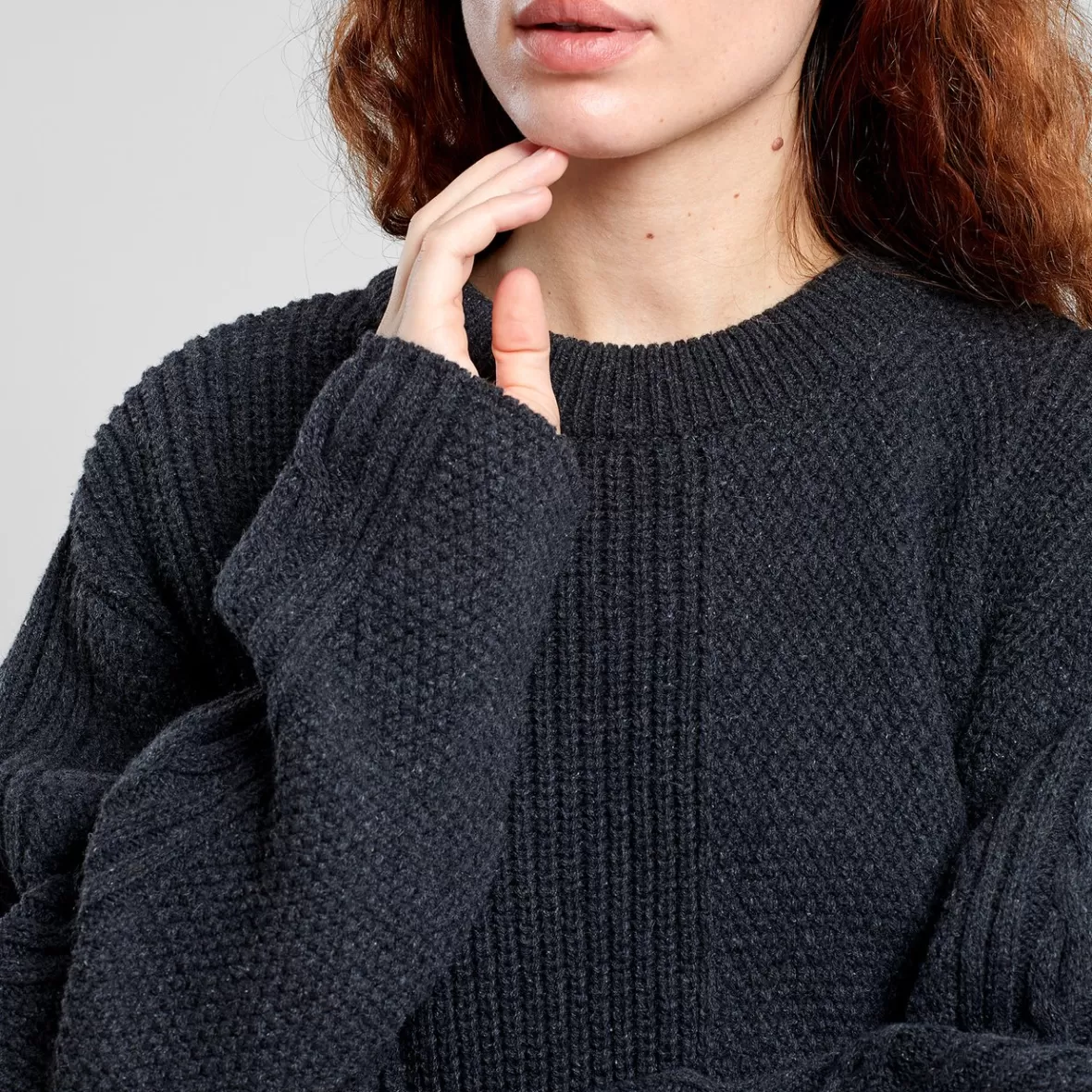 Knitwear | DEDICATED Sweater Limboda Dark Grey Melange