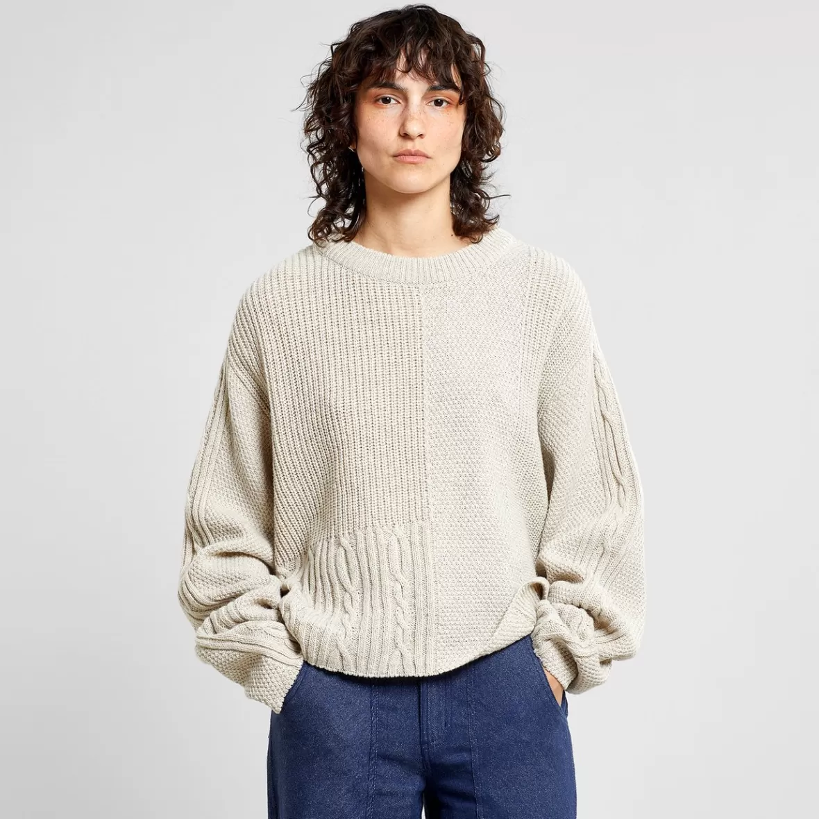 Knitwear | DEDICATED Sweater Limboda Pearl White