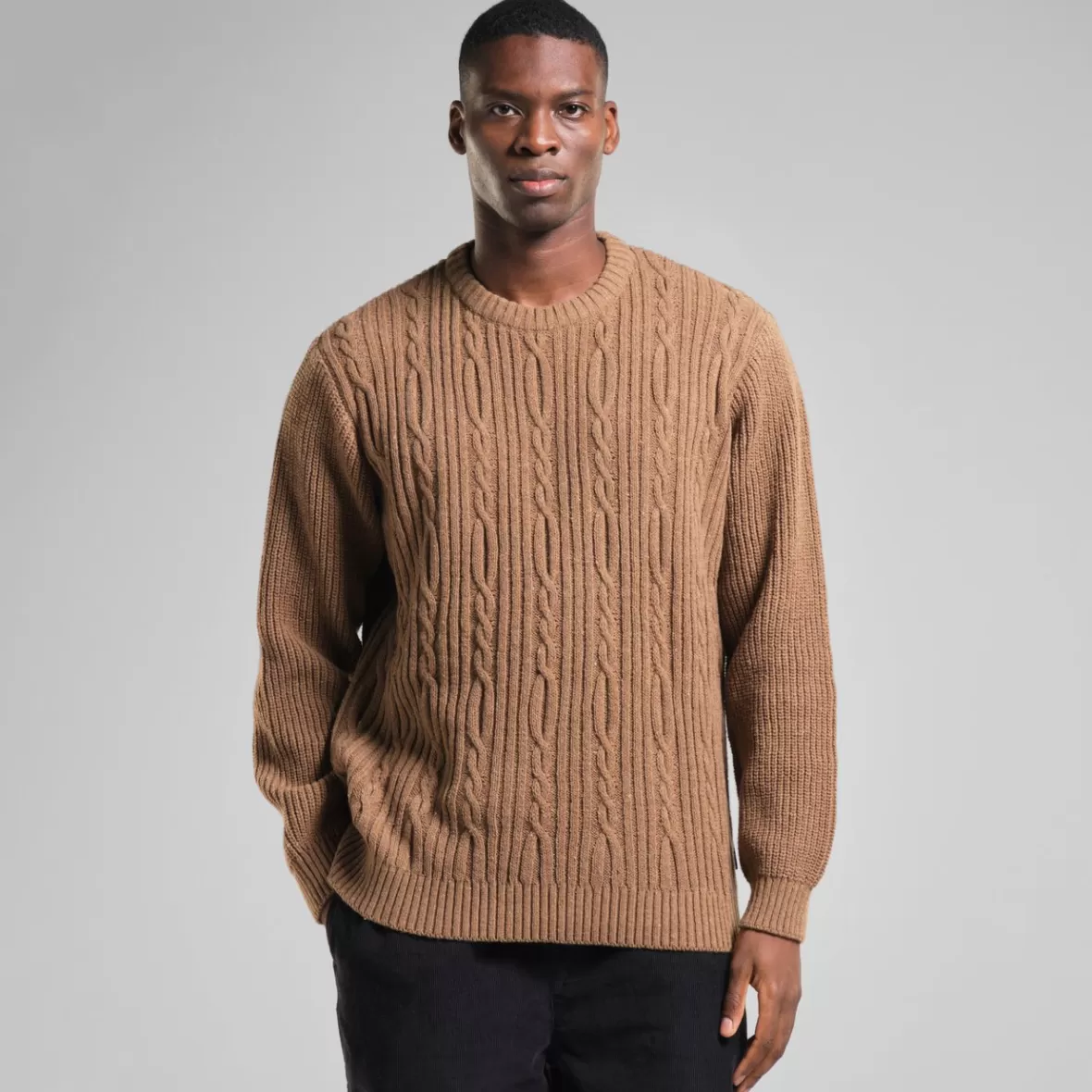 Knitwear | DEDICATED Sweater Ludvika Camel Brown