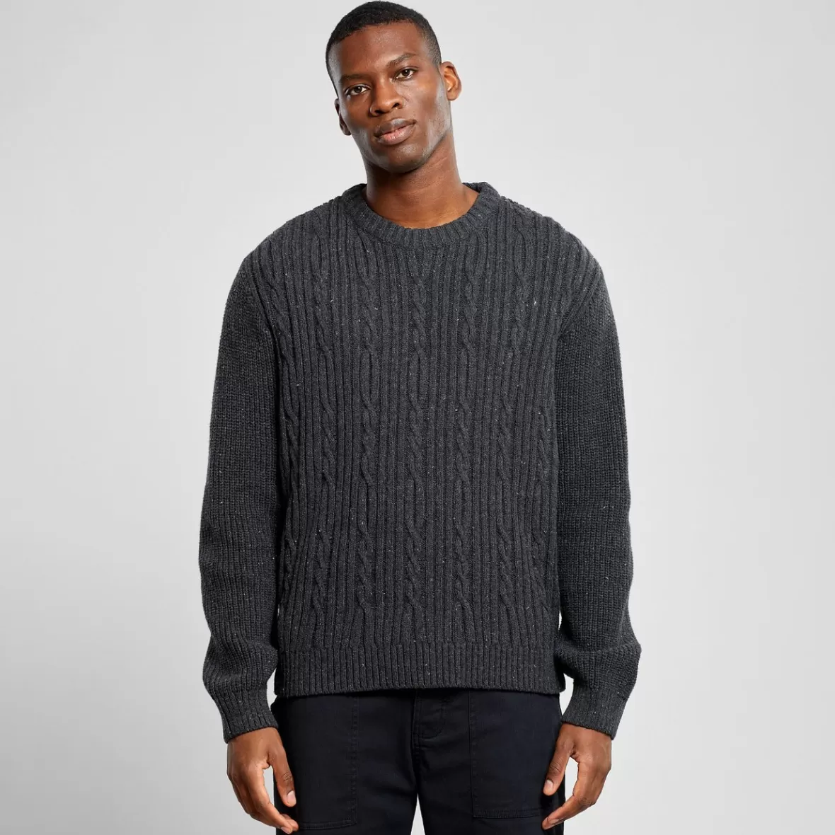 Knitwear | DEDICATED Sweater Ludvika Dark Grey Melange