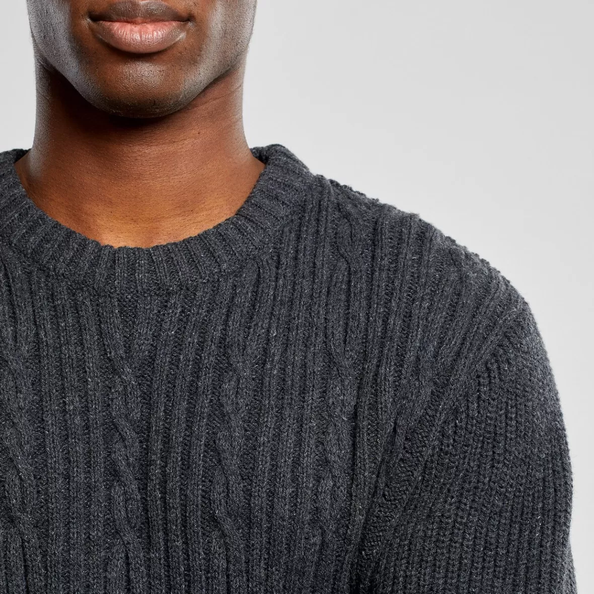 Knitwear | DEDICATED Sweater Ludvika Dark Grey Melange