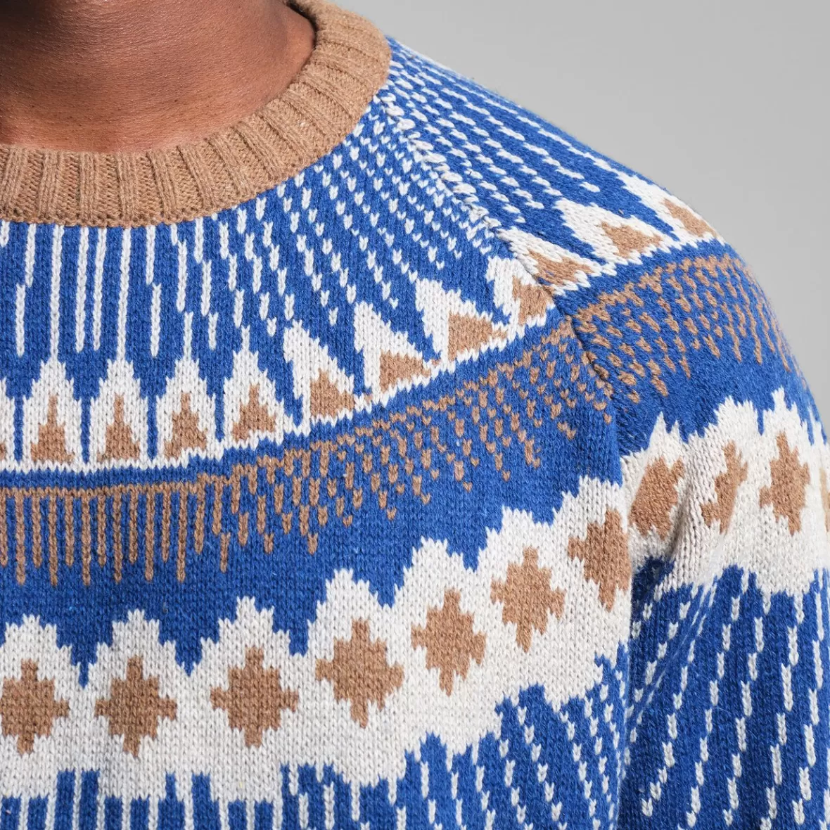 Knitwear | DEDICATED Sweater Malung Fair Isle Royal Blue