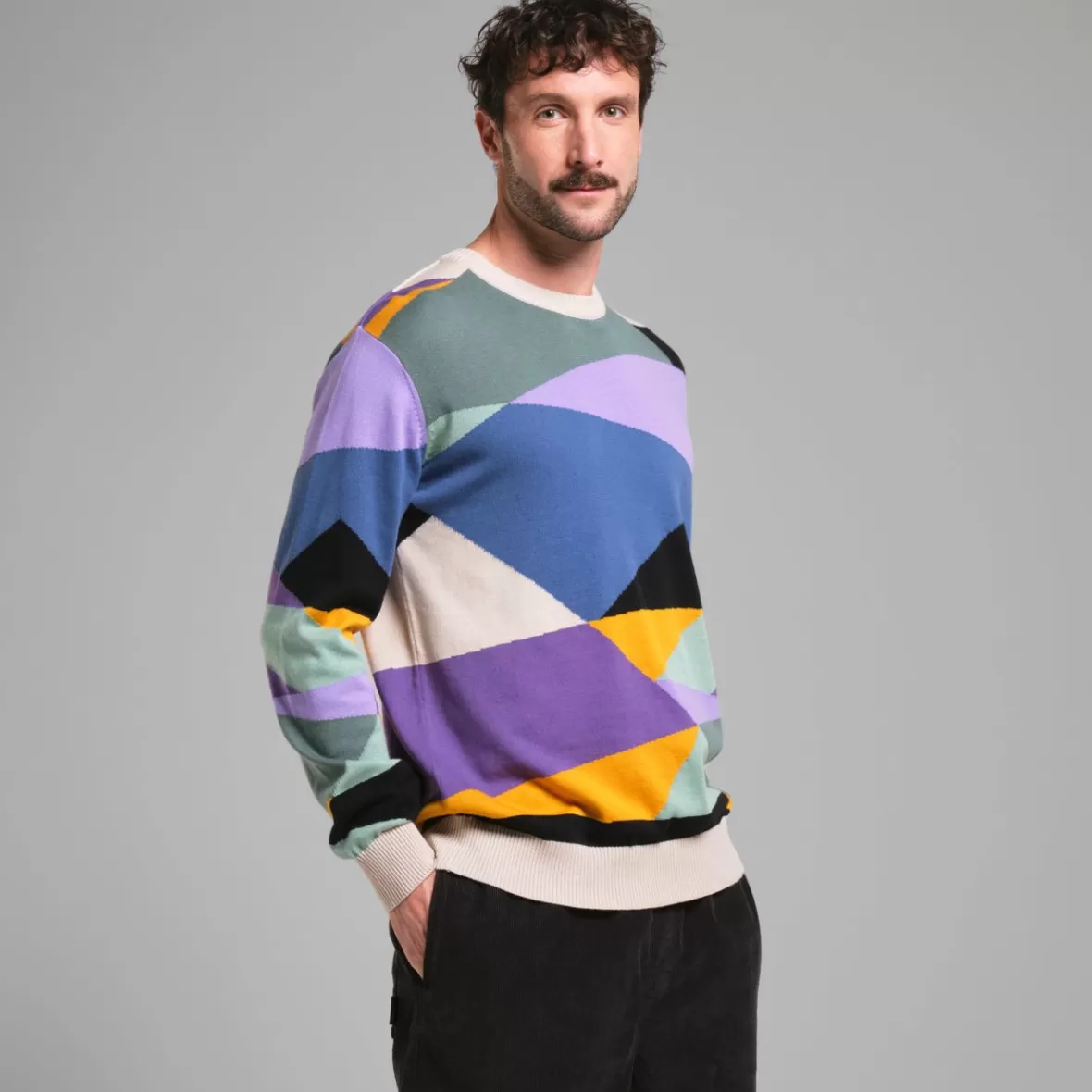Knitwear | DEDICATED Sweater Mora Cut Peak Multi Color
