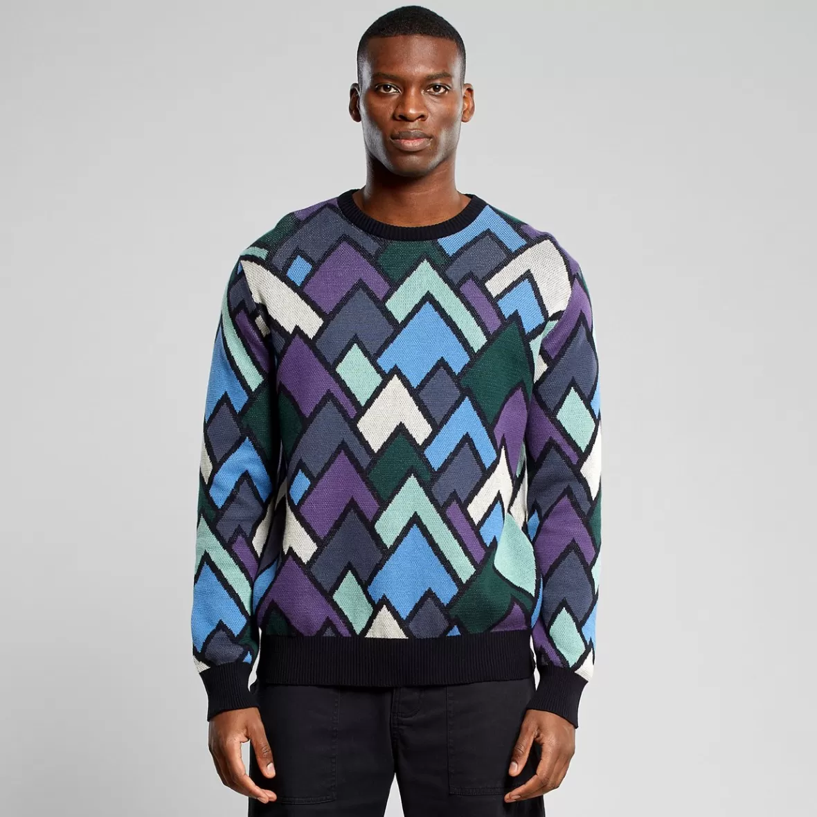 Knitwear | DEDICATED Sweater Mora Mountain Triangle Multi Color