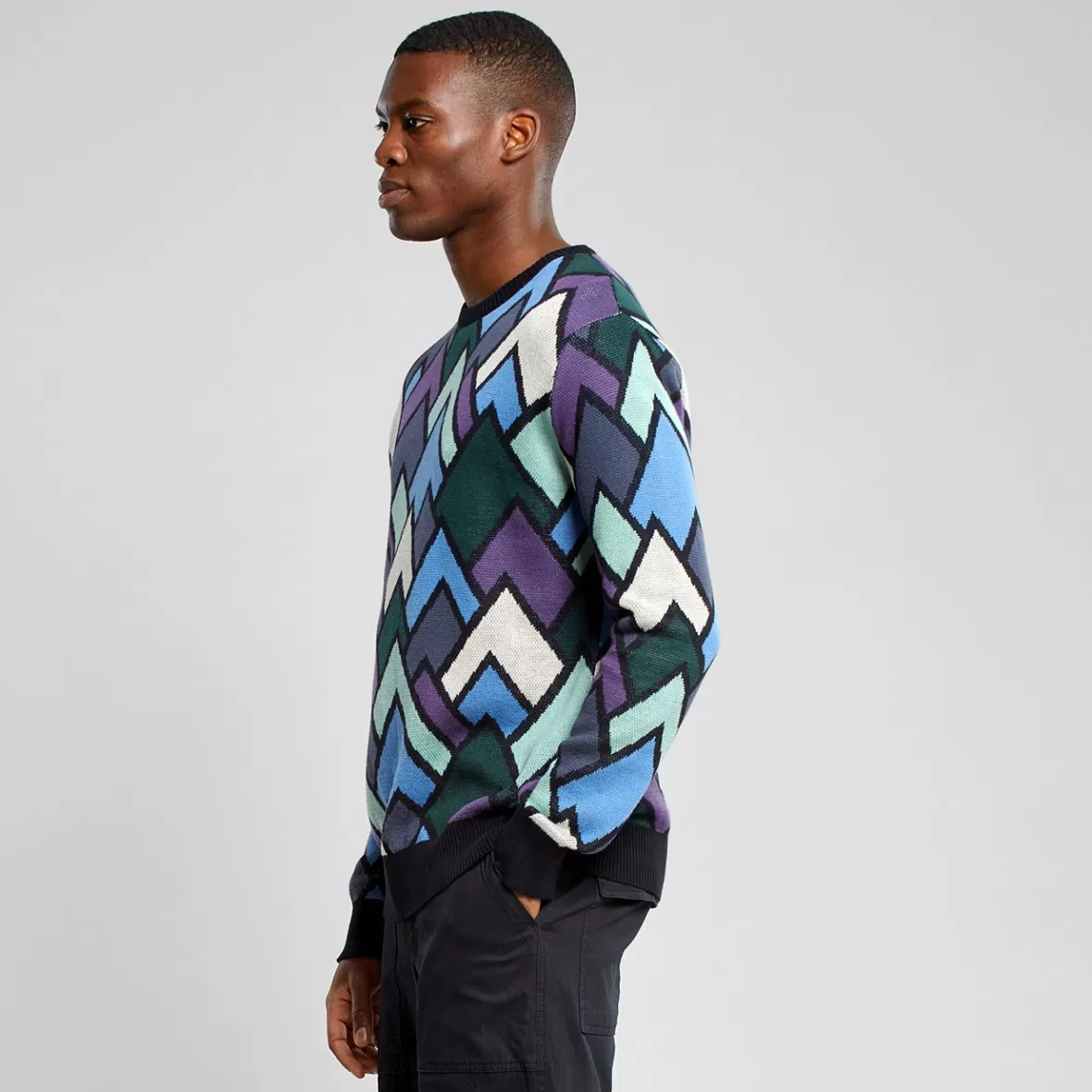 Knitwear | DEDICATED Sweater Mora Mountain Triangle Multi Color