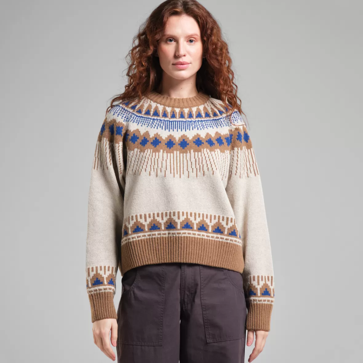 Knitwear | DEDICATED Sweater Senja Fair Isle Pearl White