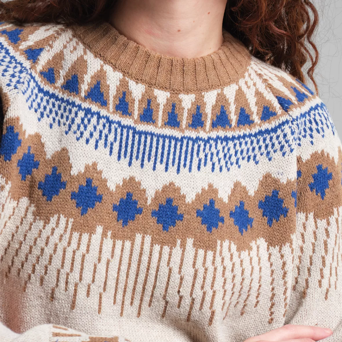 Knitwear | DEDICATED Sweater Senja Fair Isle Pearl White