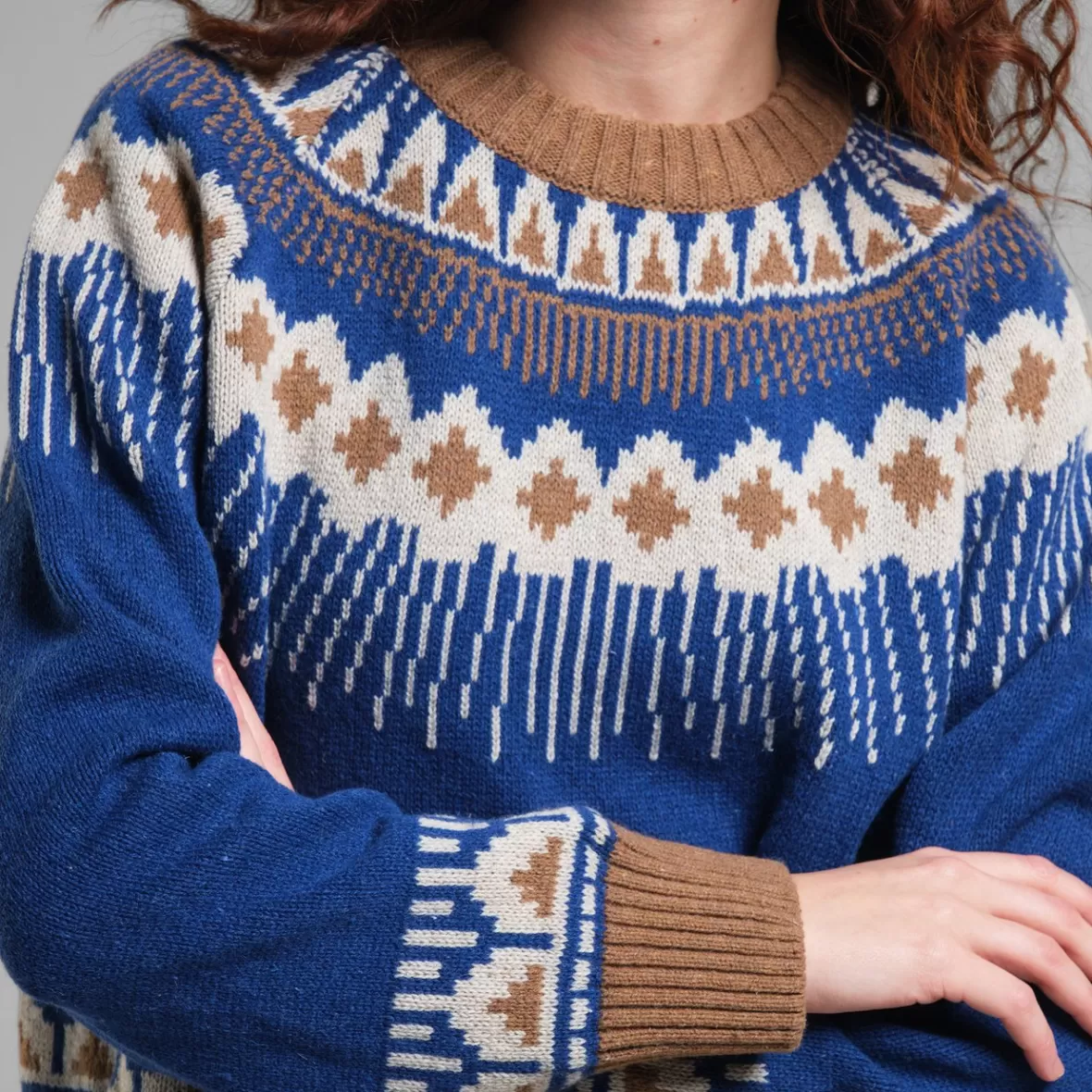 Knitwear | DEDICATED Sweater Senja Fair Isle Royal Blue