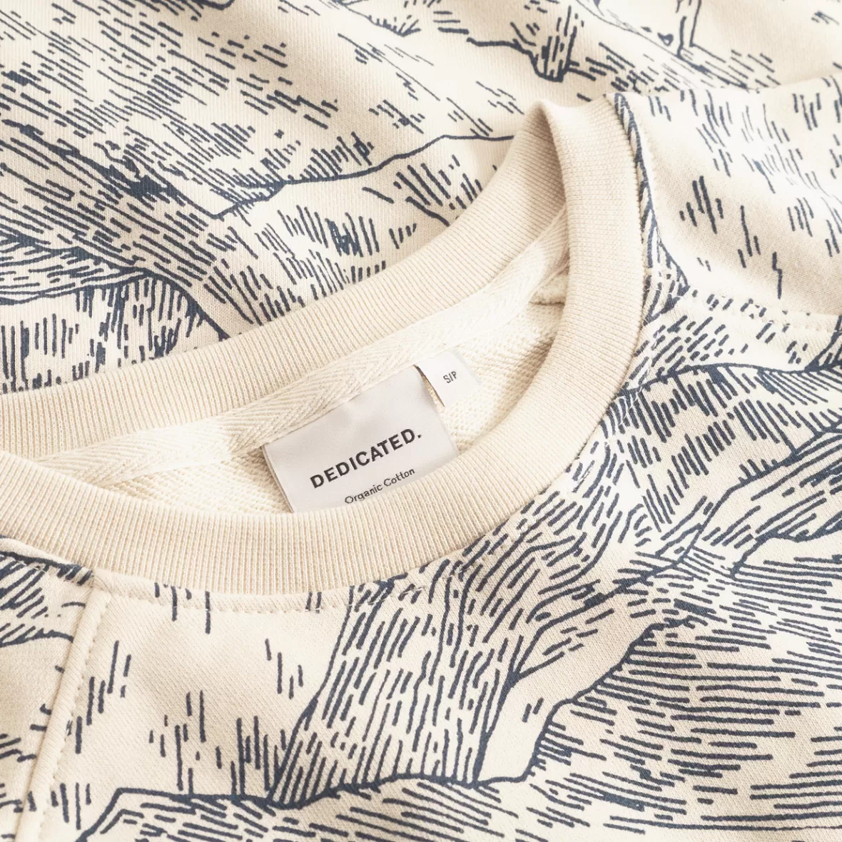 Sweats | DEDICATED Sweatshirt Ystad Mountain Horizon Oat White