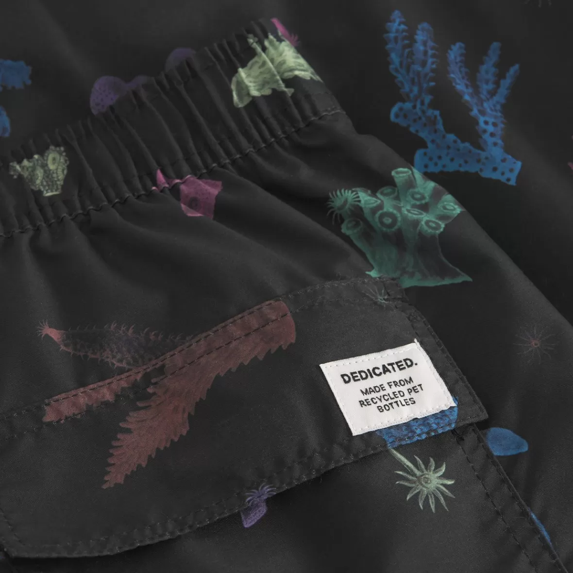 Swimwear | DEDICATED Swim Shorts Sandhamn Coral Gems Black