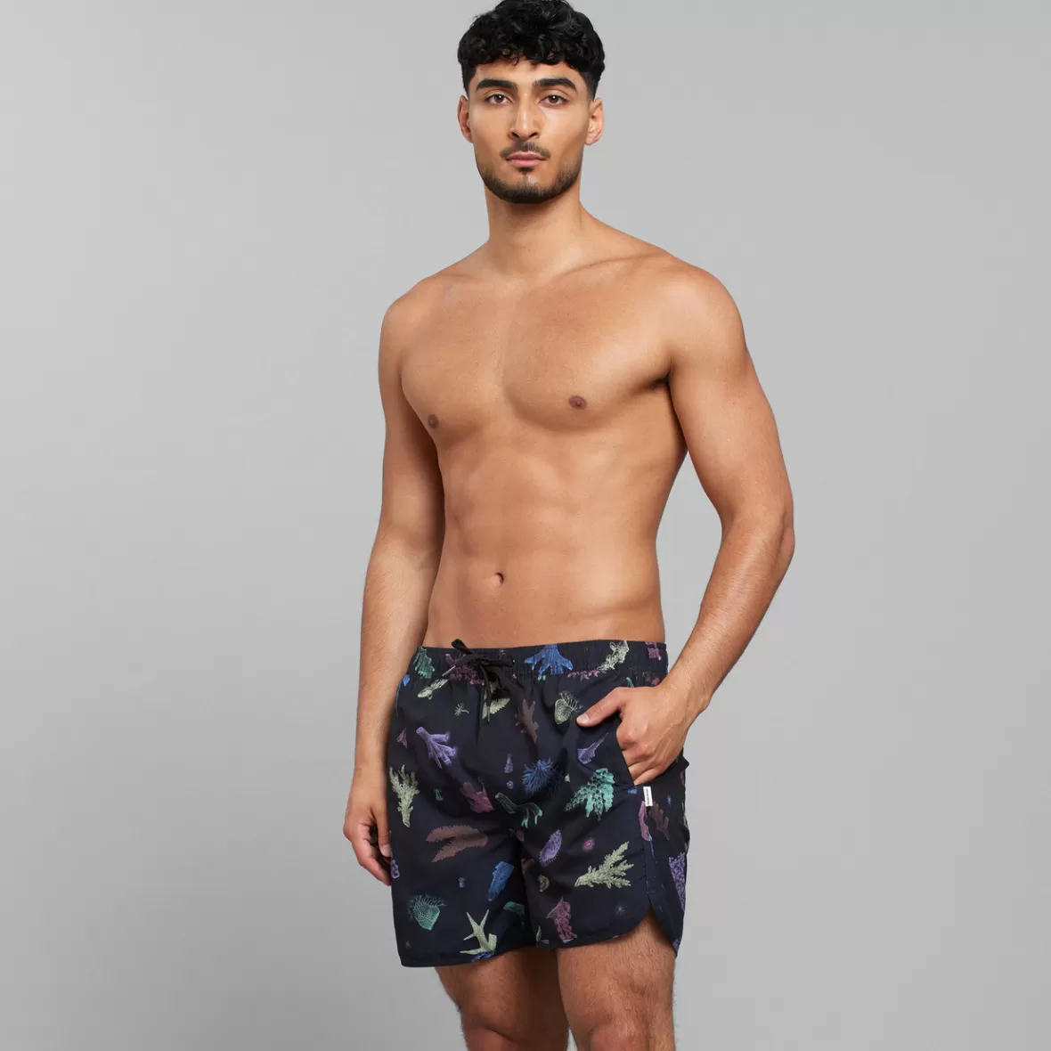 Swimwear | DEDICATED Swim Shorts Sandhamn Coral Gems Black