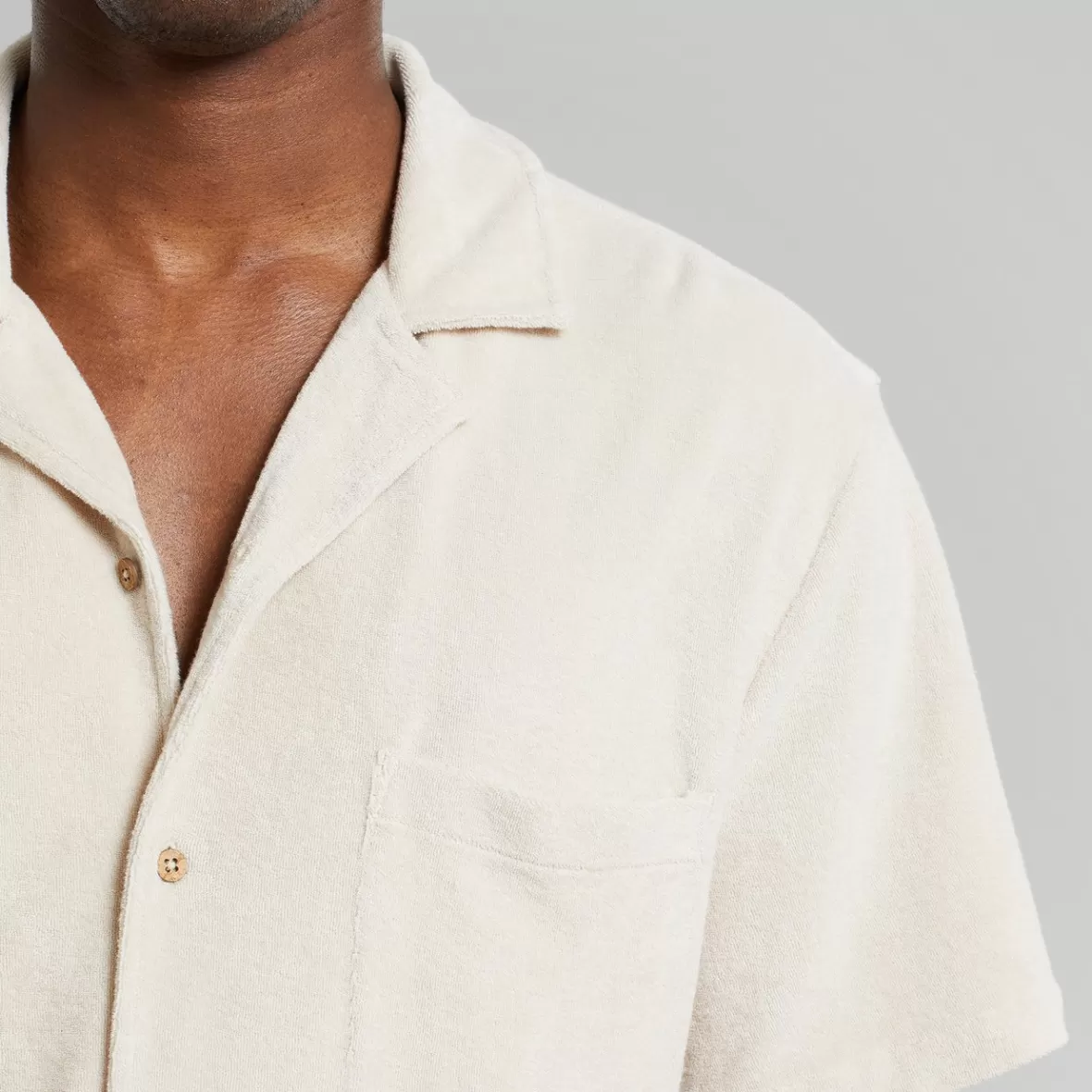 Shirts | Swimwear | DEDICATED Terry Shirt Marstrand Oat White