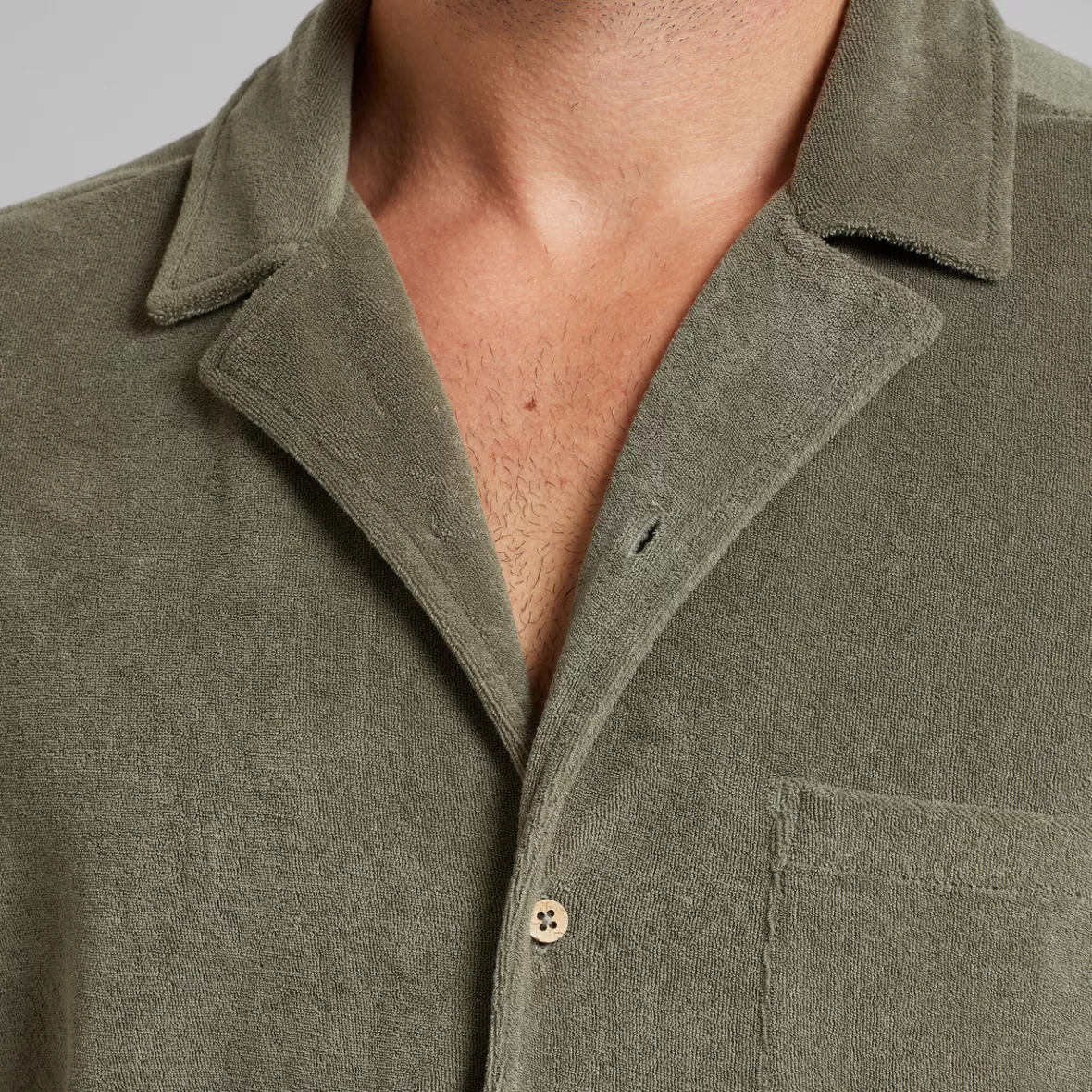 Shirts | Swimwear | DEDICATED Terry Shirt Marstrand Vertiver Green