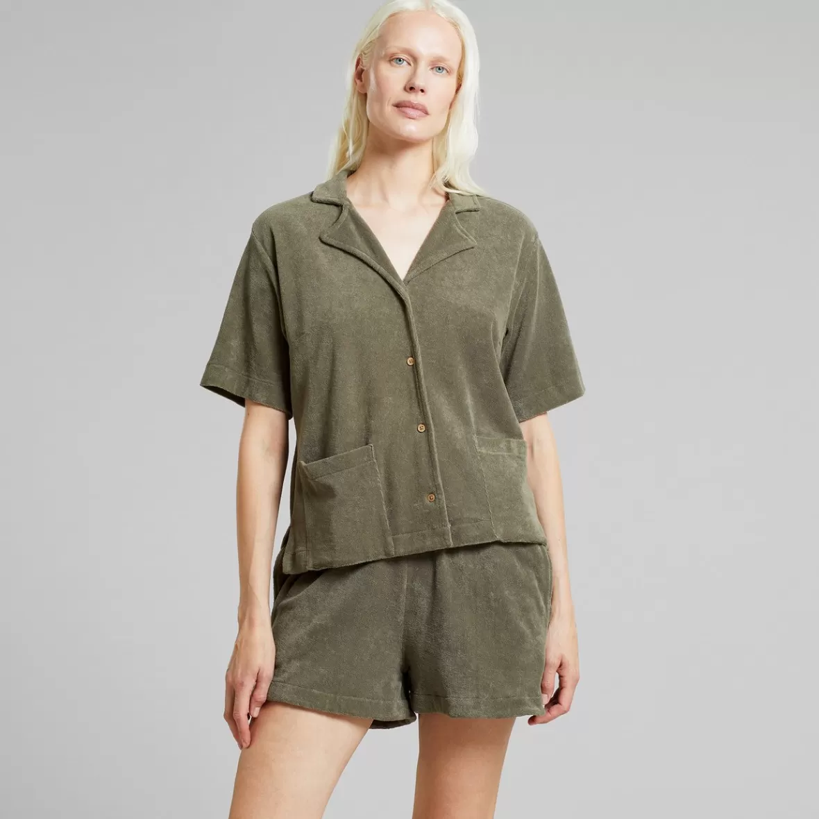 Shorts | Swimwear | DEDICATED Terry Shorts Aspudden Vertiver Green