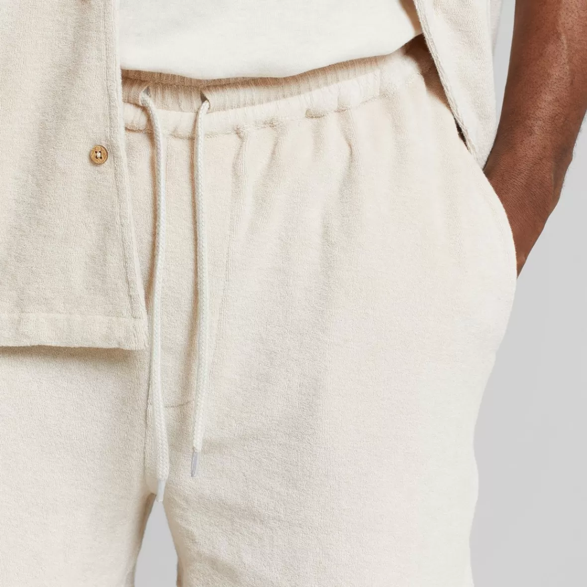 Shorts | Swimwear | DEDICATED Terry Shorts Essingen Oat White