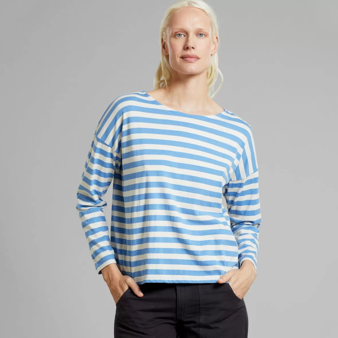 Tops | DEDICATED Top Humledal Stripes Della Blue