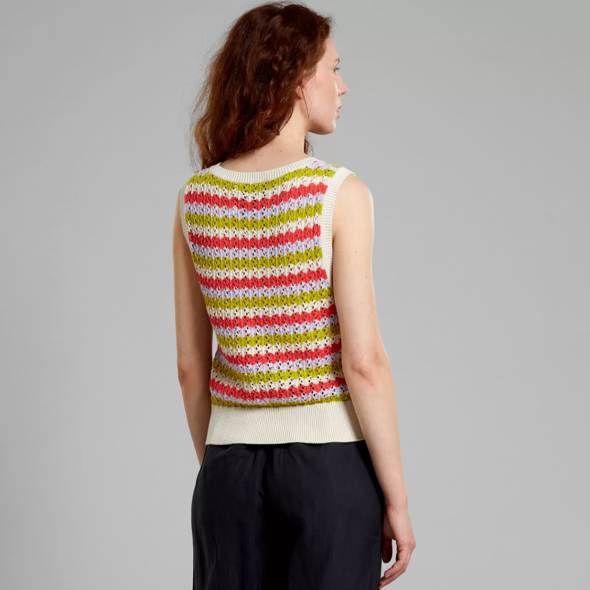 Tops | DEDICATED Top Oskarshamn Crochet Stripe Multi Color