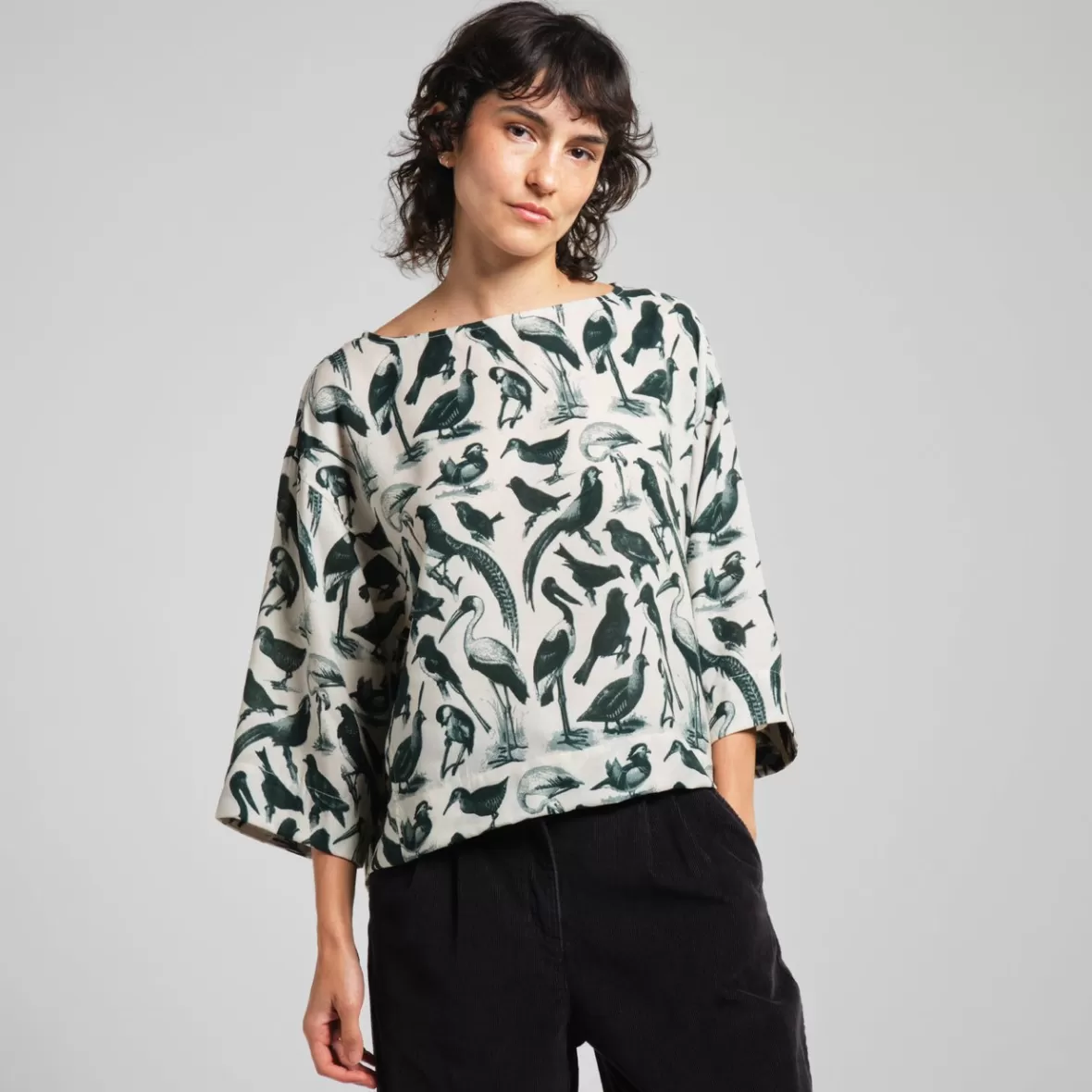 Tops | DEDICATED Top Vellinge Birds Green