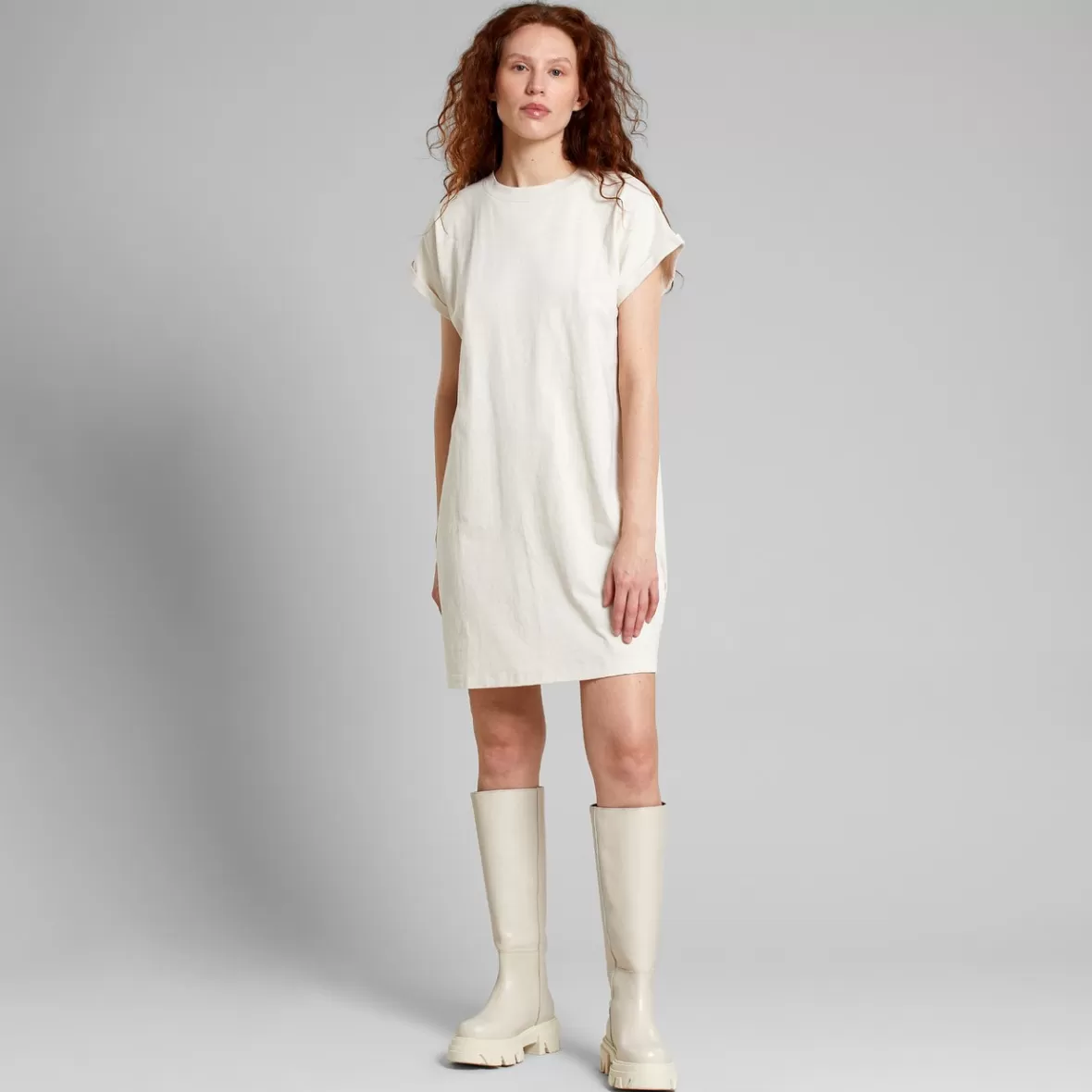 Dresses | DEDICATED T-shirt Dress Eksta Hemp Vanilla White