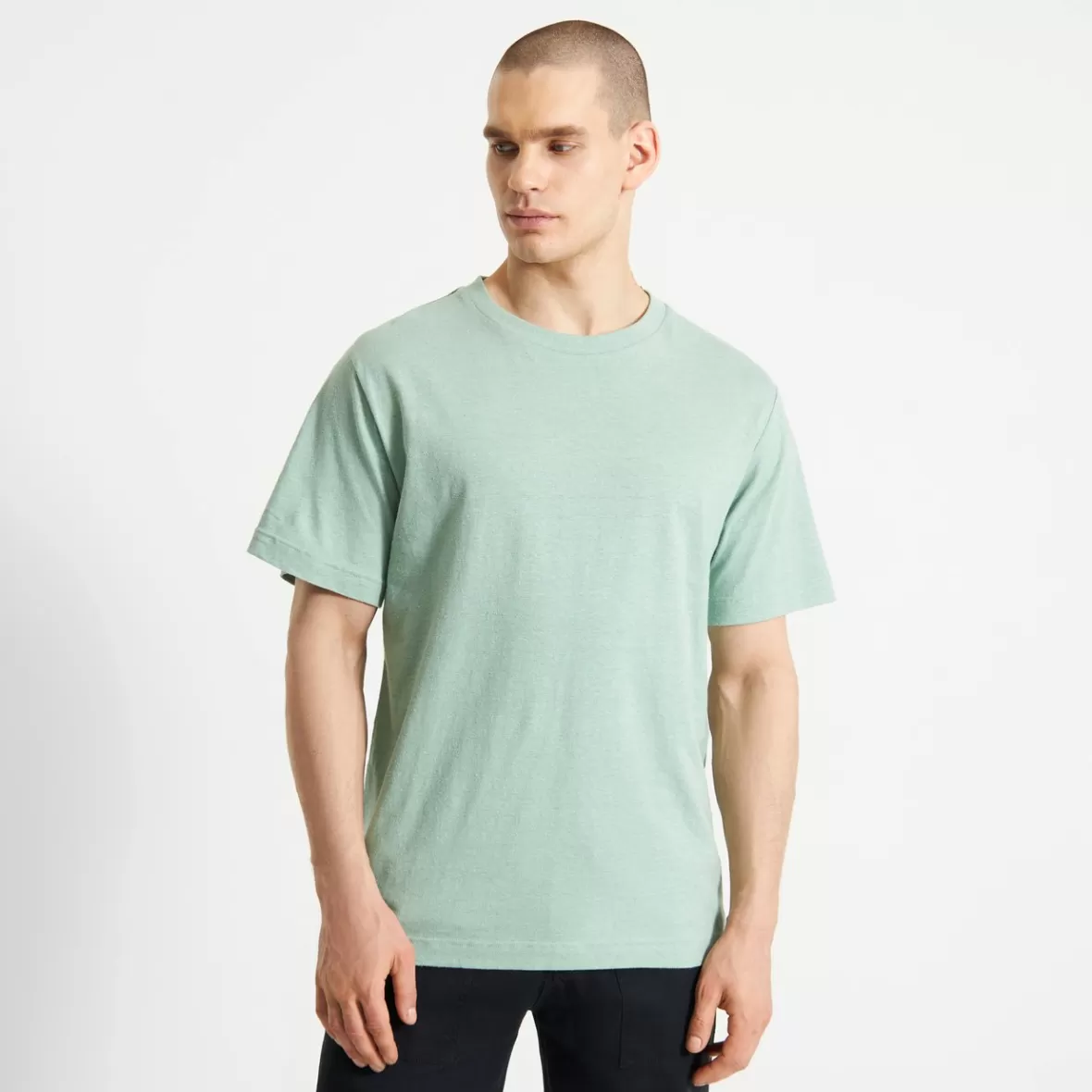 Base T-Shirts | Basics | DEDICATED T-shirt Gustavsberg Hemp Granite Green