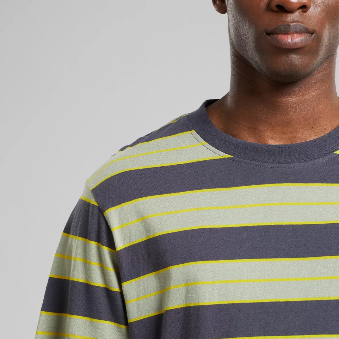 T-Shirts | DEDICATED T-shirt Gustavsberg Retro Stripe Charcoal