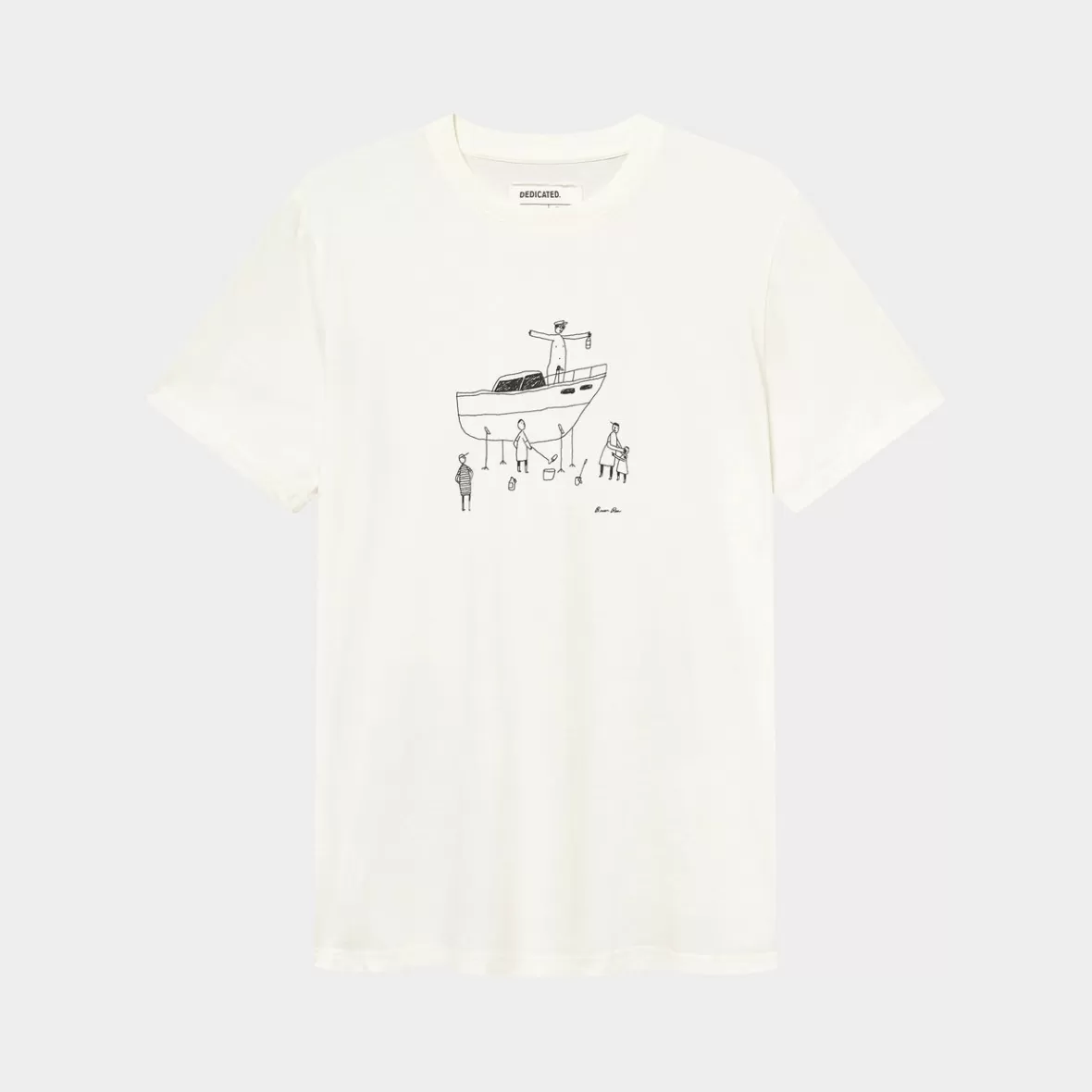 T-Shirts | DEDICATED T-shirt Stockholm All Out Boat Off-White